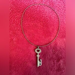 Stainless steel necklace with key pendant